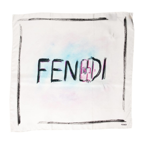 Fendi Accessories - Fendi Baguette Mania Logo Scarf Black White Multiple colors With COA